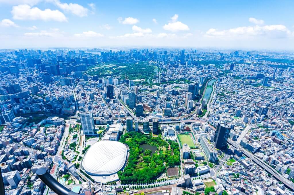文京区の空撮写真