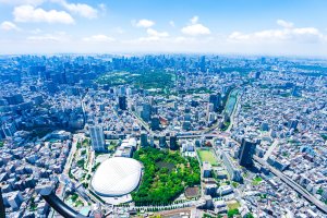 文京区の空撮写真